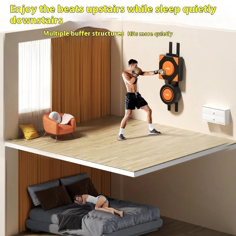 Hanging boxing sandbag wall target with PU leather construction for home fitness training