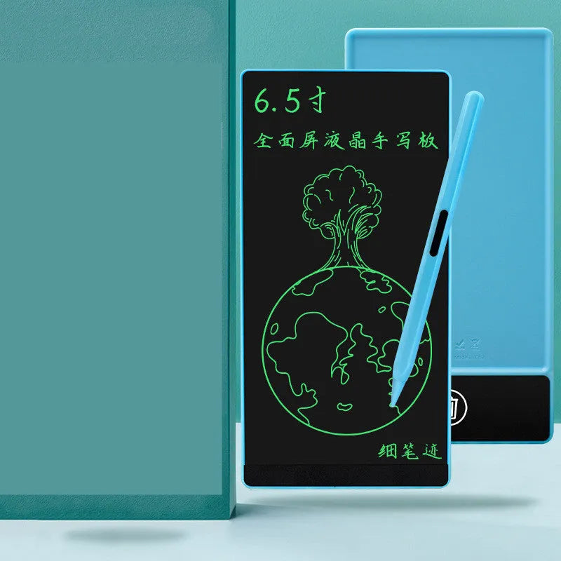 Blue LCD writing tablet with 6.5-inch screen for student arithmetic practice