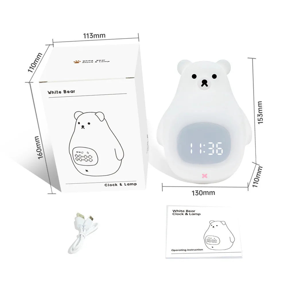 Big White Bear silicone night light with sleeping timer and remote control