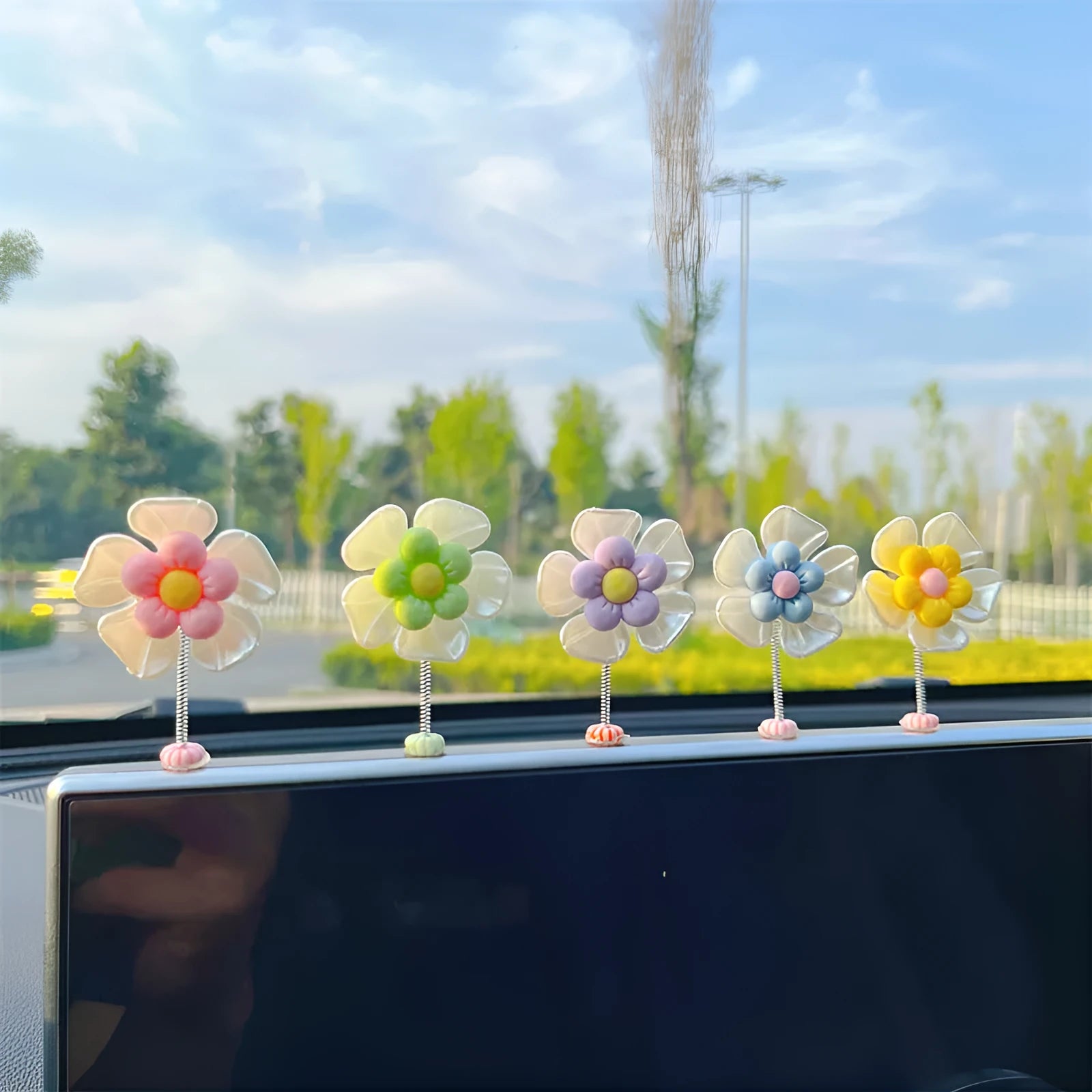 Plastic car swing decoration ornament in multiple colours for dashboard or mirror hanging