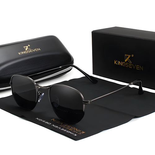 Classic round retro sunglasses for men, model A145124, on display.