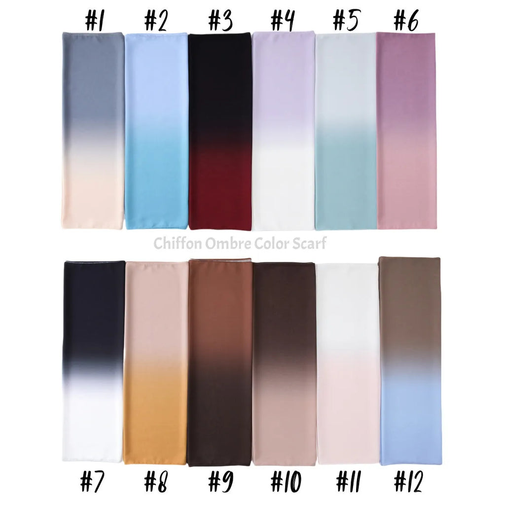 Women's chiffon bubble towel texture scarf in ethnic Pu long style showing length and colour options