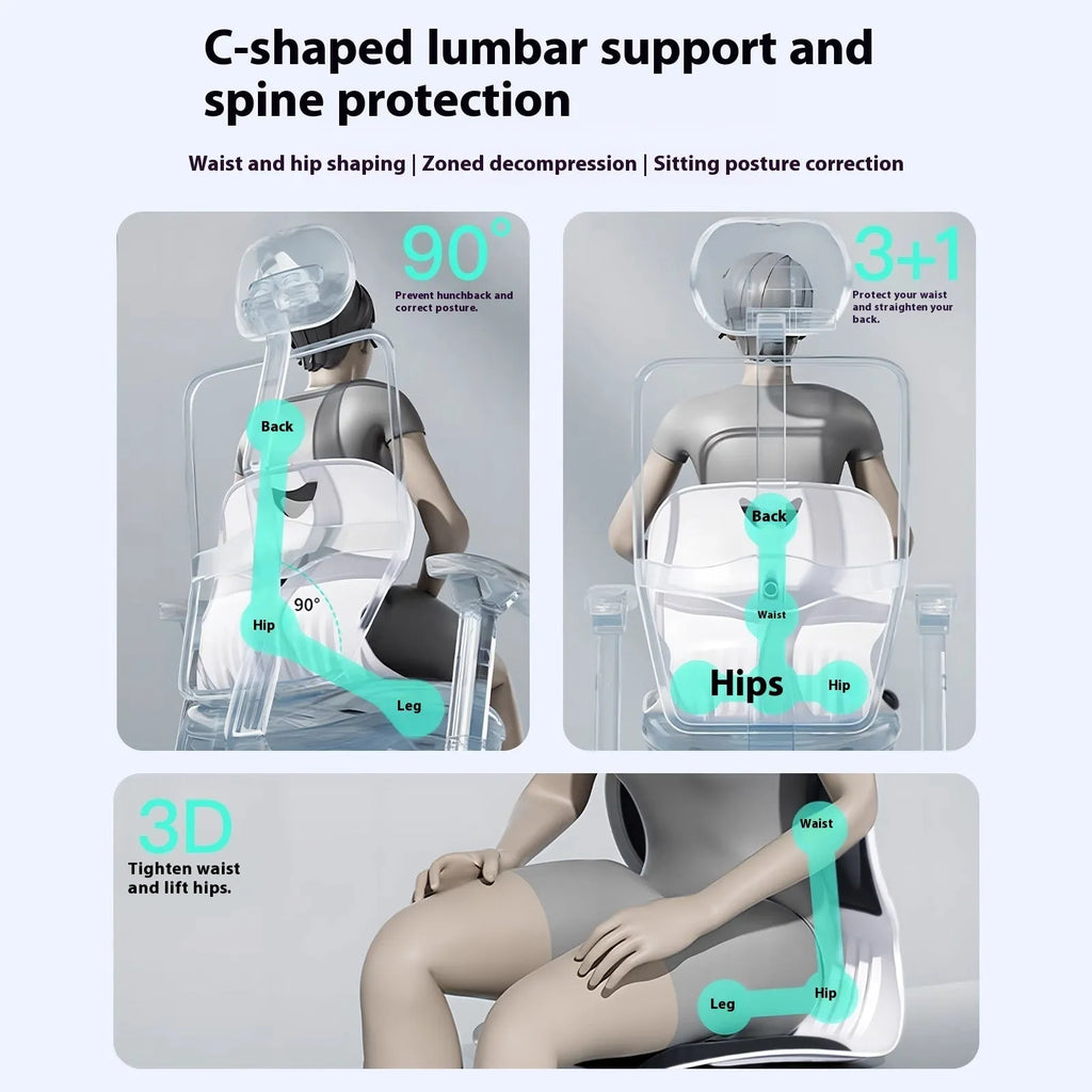 Japanese style waist support seat cushion with lumbar pillow design in grey colour