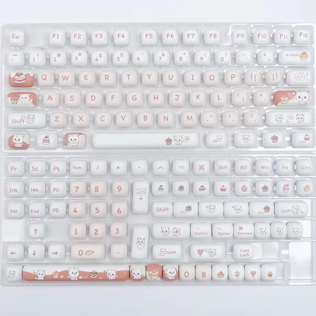 Dessert cat cartoon design mechanical keyboard key caps with MOG round shape