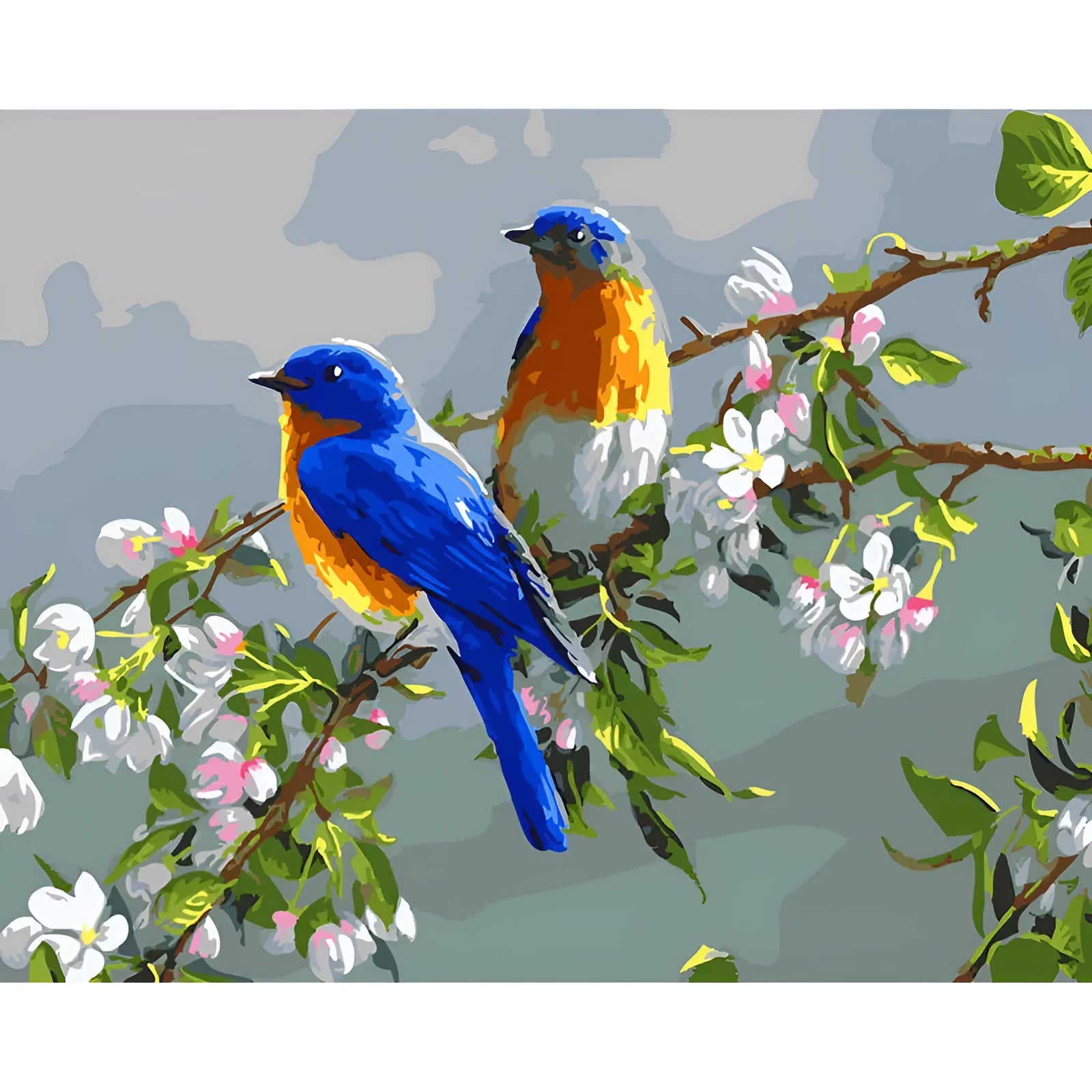 Hand-painted digital oil painting of animal subject on linen canvas with idyllic scenery colours