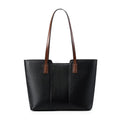 Women's black genuine leather crossbody commuter bag with large capacity and internal organisation compartments