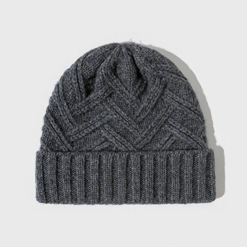 Wool knitted women's hat with dome crown in one of six colours on display