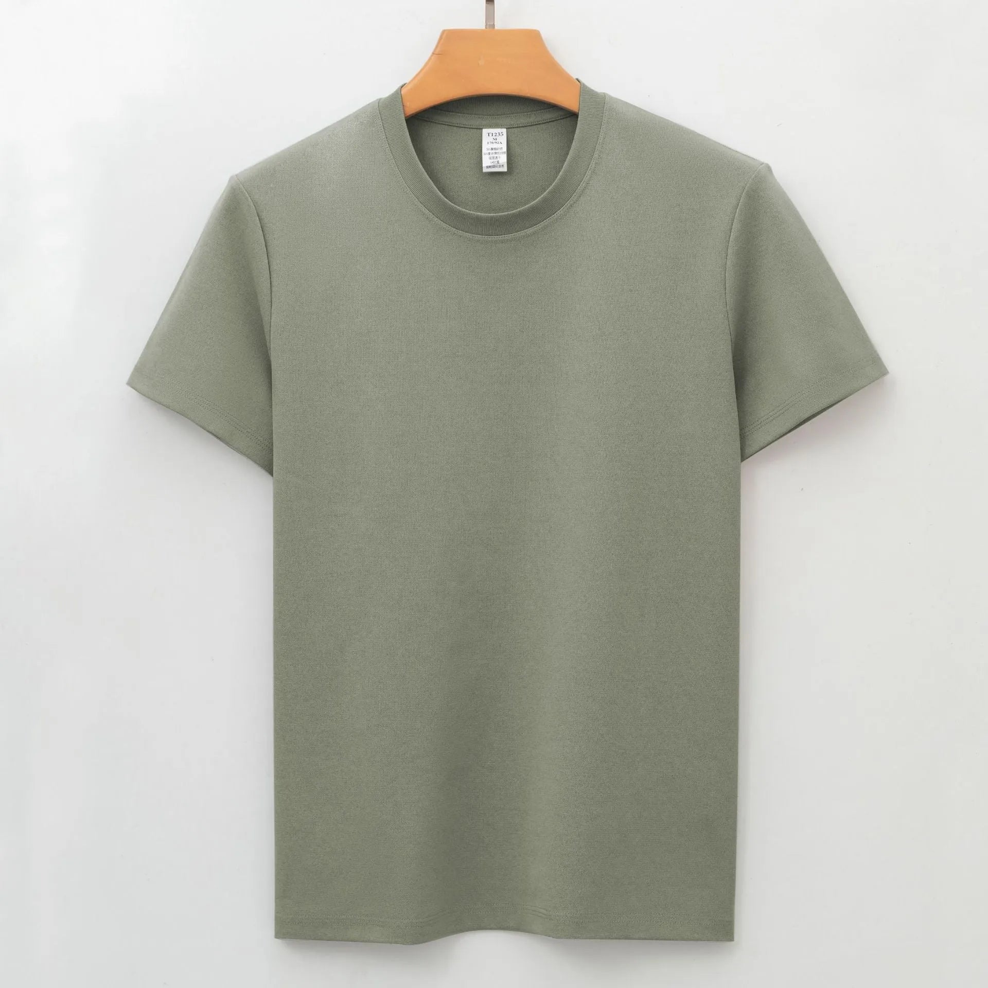 Men's antibacterial quick-dry short sleeve t-shirt in solid colour
