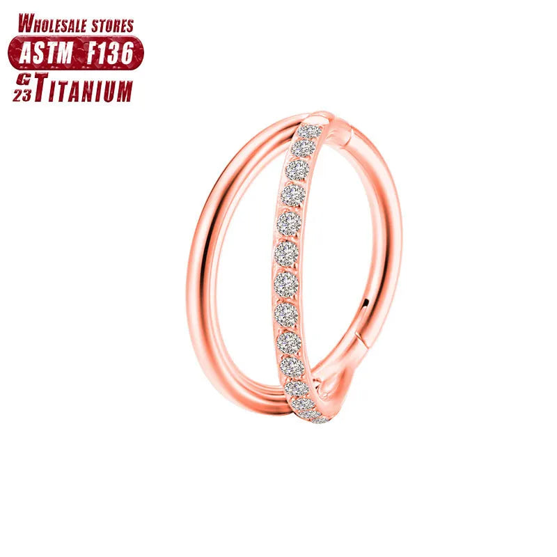 Titanium alloy nose ring body jewellery showing colour options and size variations