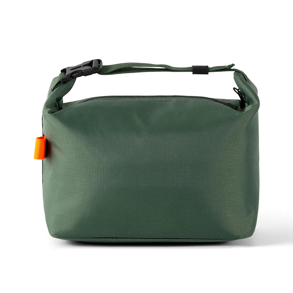 Japanese style insulated lunch bag in Oxford cloth, shown in Army Green colour.