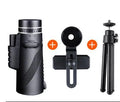 Black 40x60 cellphone telescope monocular with waterproof design and FMC coated optics