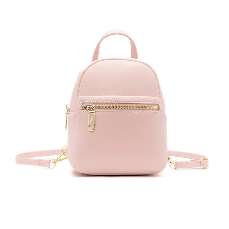Soft PU street trend mini backpack in multiple colours with three-dimensional pocket