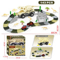 Skeleton dinosaur track car DIY assembly kit with plastic pieces and electric motor for children aged 4-6