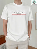 Men's heavy short-sleeve cotton t-shirt with letter printing in loose fit