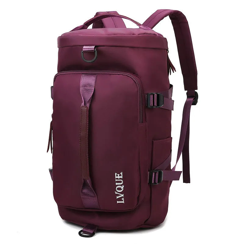 Waterproof convertible gym bag with shoe compartment and combination lock in multiple colour options