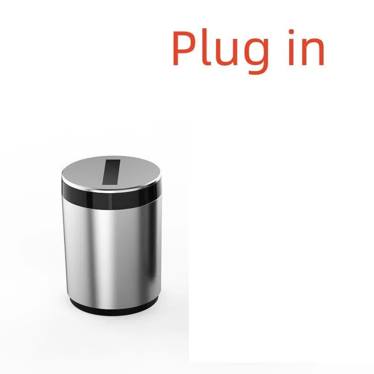 Silver intelligent induction ashtray with automatic opening lid for car or home use