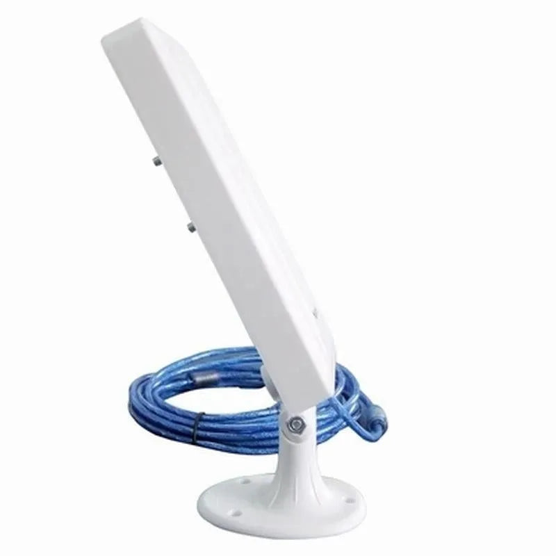White high power USB wireless network card for PC and laptop Wi-Fi connectivity.