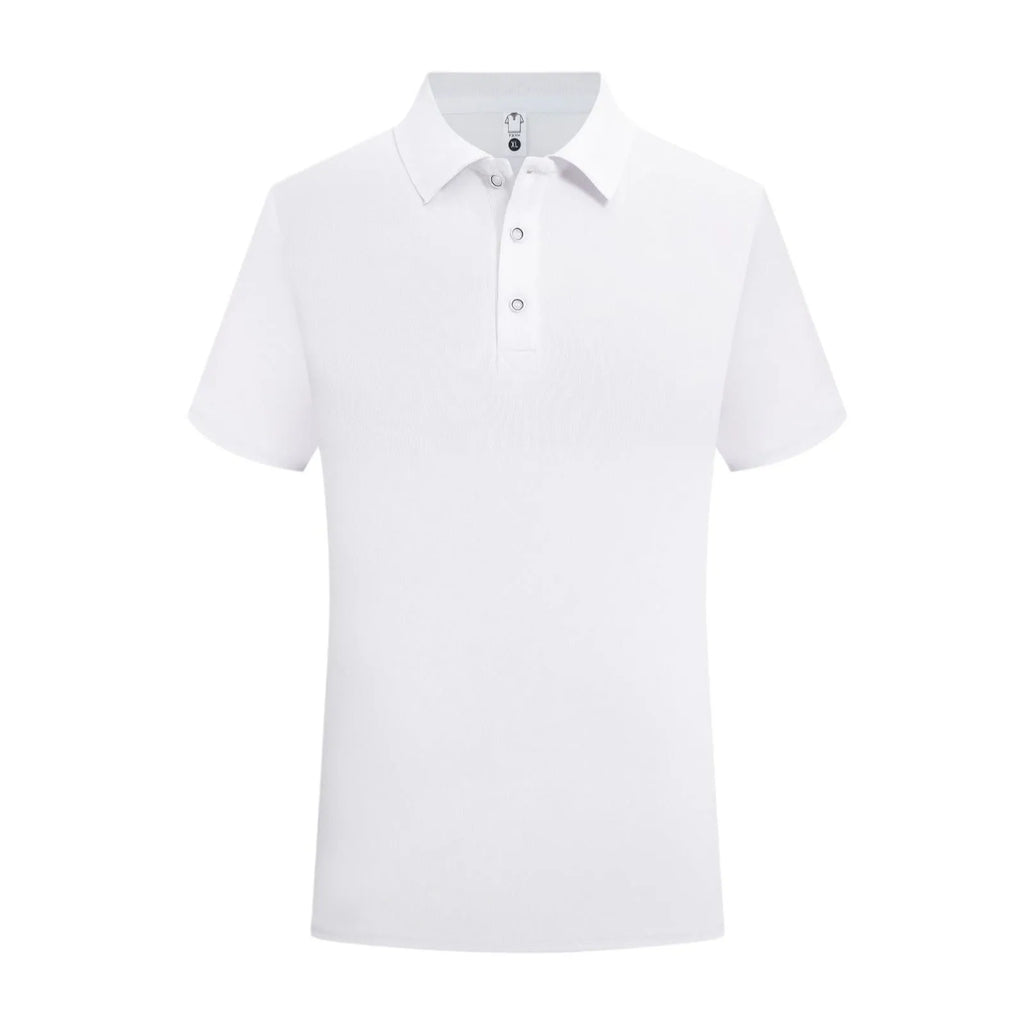 Cotton short sleeve straight fit work shirt for custom embroidery on a hanger