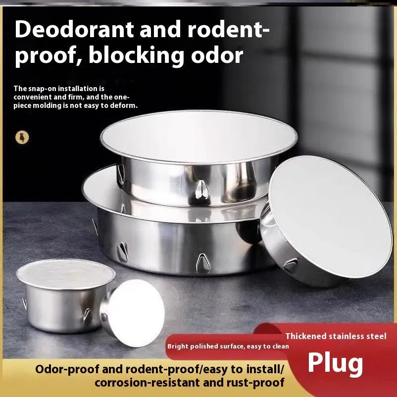 Stainless steel floor drain deodorant seal cover for 201to160 tube plug compatibility