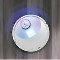 Automatic circular sweeping robot with one-touch button, 28cm diameter, on a hard floor.