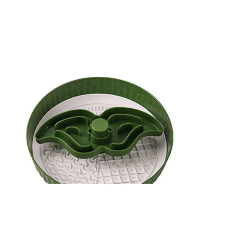 Pet food basin with rotating game board and anti-choke silicone pad in various colours with slow food mat patterns