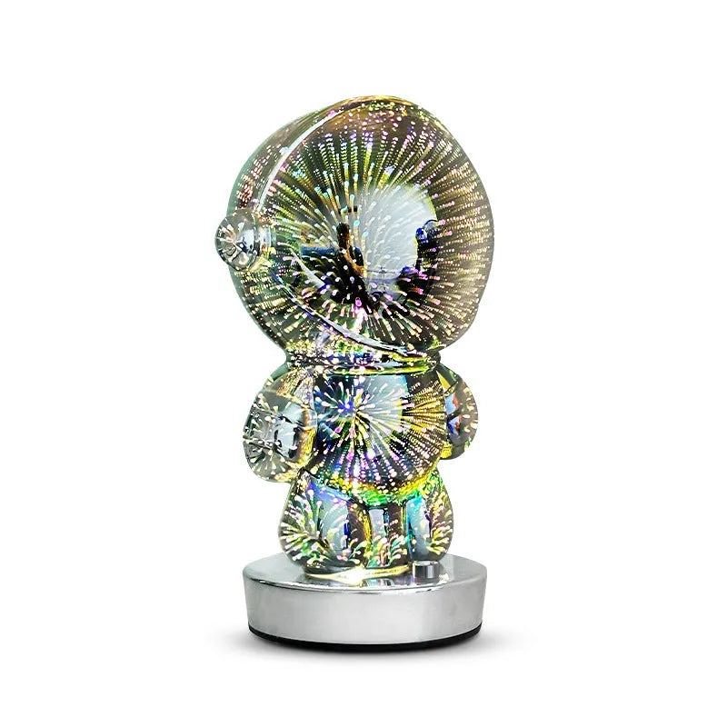 Fireworks astronaut 3D stereo glass table lamp with USB charging