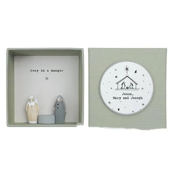 Boxed guardian angel resin figurine ornament in modern cartoon style for gift-giving