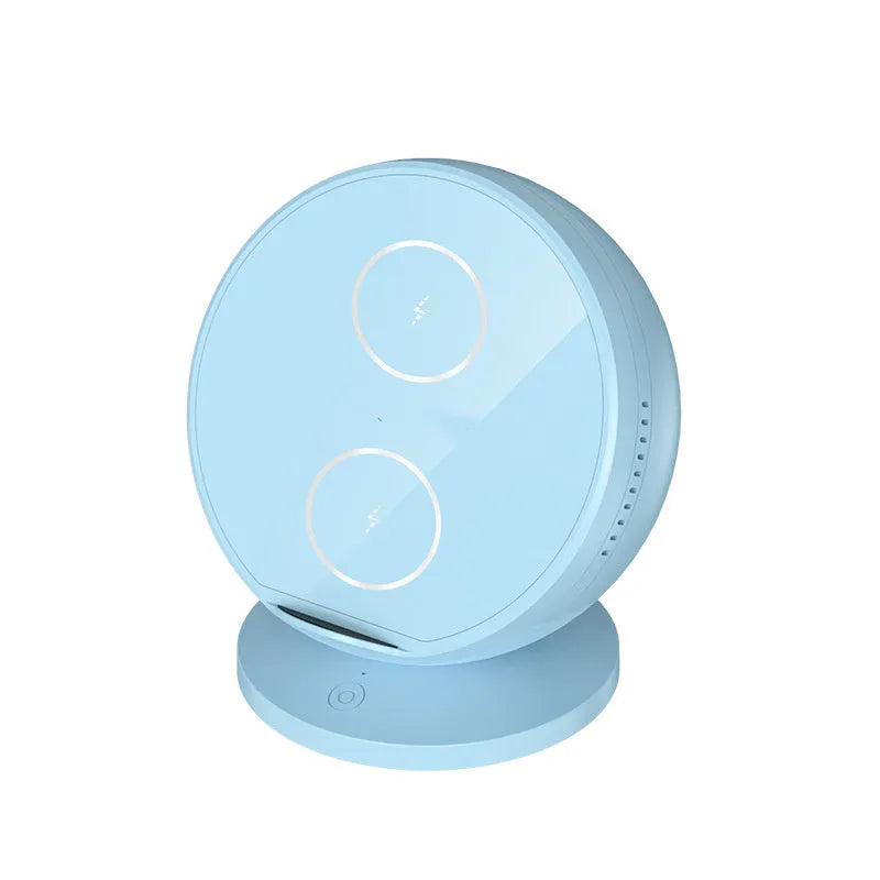 XC-11 multifunctional mobile phone holder with wireless charging and Bluetooth speaker in black, blue, pink, or white.