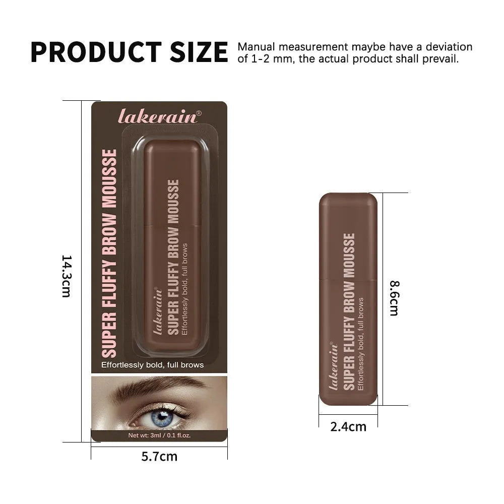 Eyebrow cream mousse tube for long-lasting brow definition in six colour shades.