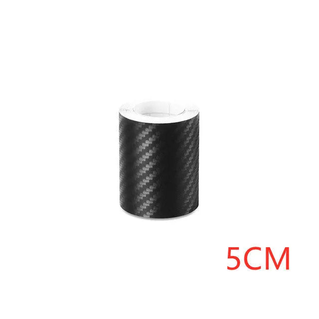 Matte carbon fibre roll for protecting car door sills from scratches and water, showing width options.