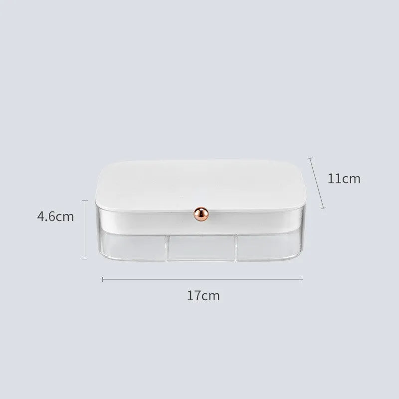 Green minimalist jewelry storage box with multiple layers for organised accessory storage