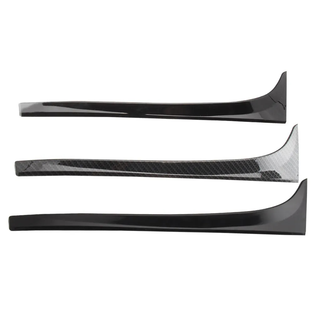 Black ABS rear window spoiler wing for Volkswagen Golf 7 MK7, shown alongside mounting tape.