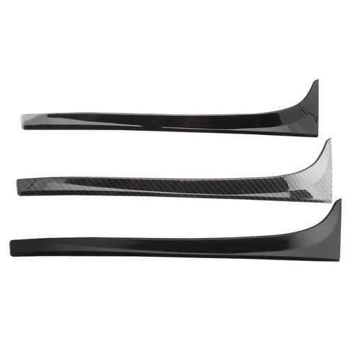 Black ABS rear window spoiler wing for Volkswagen Golf 7 MK7, shown alongside mounting tape.