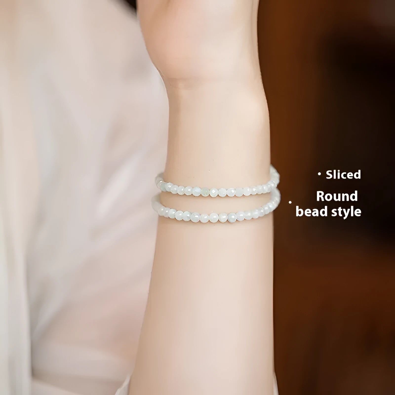 Women's Korean style retro jade bracelet with ball type design and extension chain