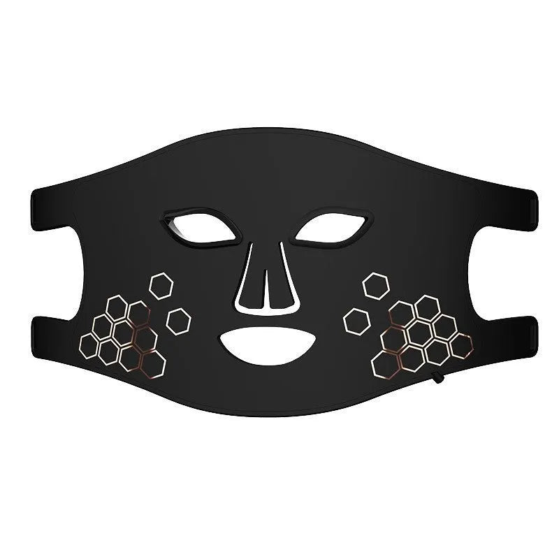 Black LED photon mask for facial and neck light therapy treatment with four-colour system