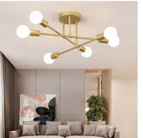6 head iron industrial wind ceiling chandelier 700mm diameter for living room dining room