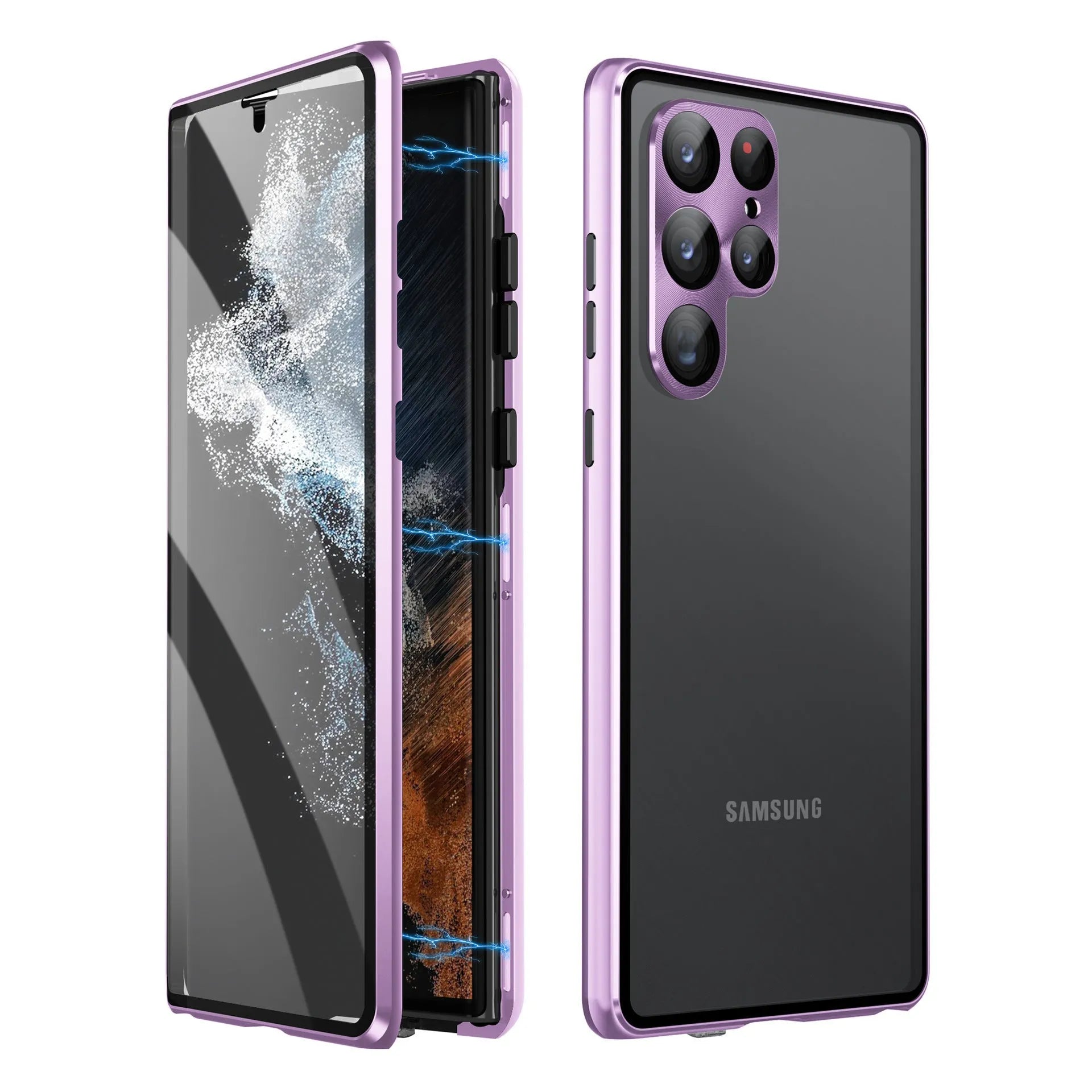Metal magnetic king phone case with peep-proof mirror for Samsung S24 Ultra in multiple colours