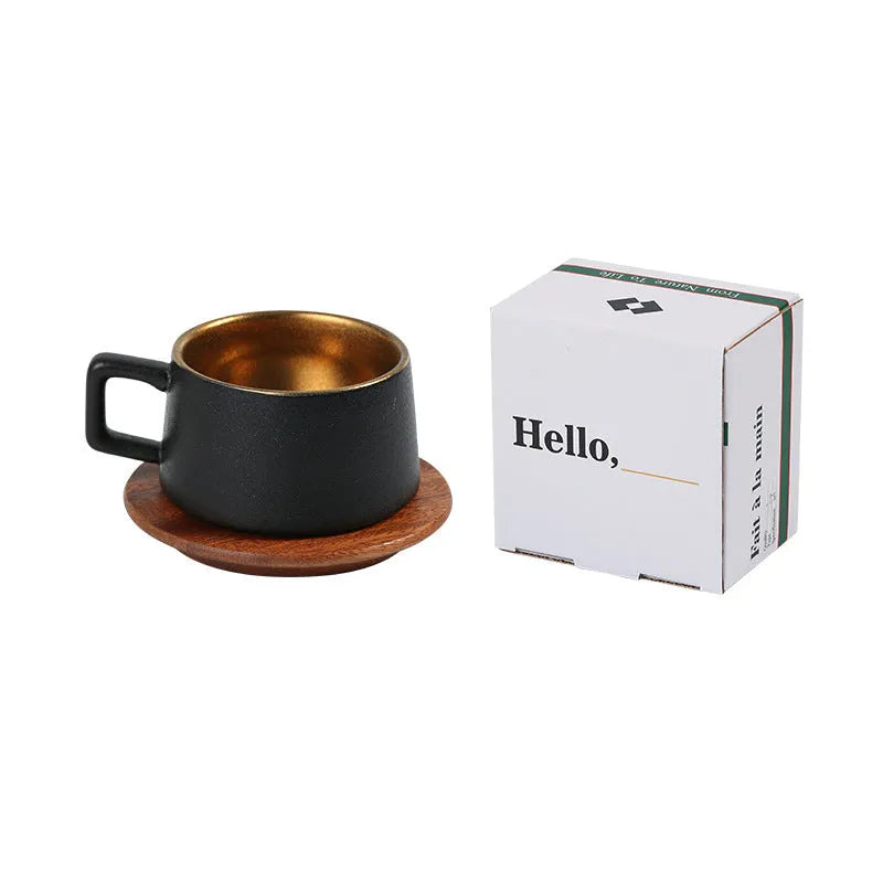 Office gift tumbler coffee cup suit with plated gift box showing gold and silver finish options