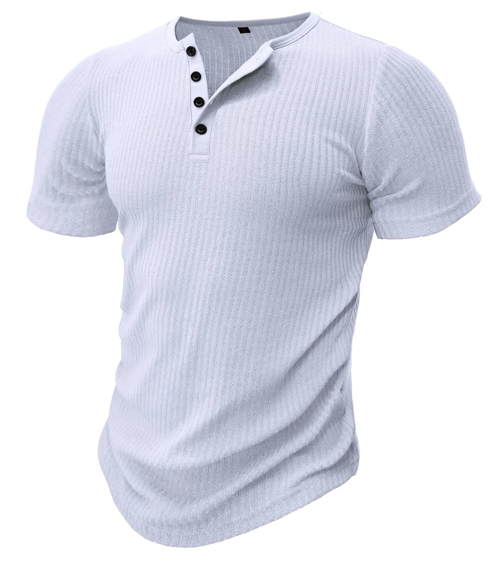 Man wearing a slim-fit solid colour polyester sports t-shirt in a muscle tee style.