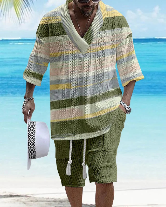 Loose fitting casual short sleeve suit set in various colours