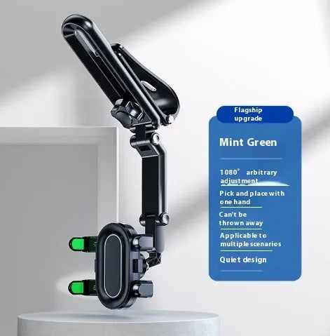 Car mobile phone bracket with one clip stable design in black and green colours