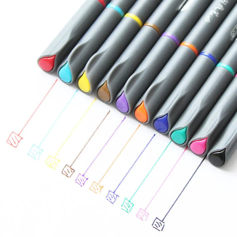 Hook line pen multipack with 0.38mm fine tip for technical drawing and architecture drafting