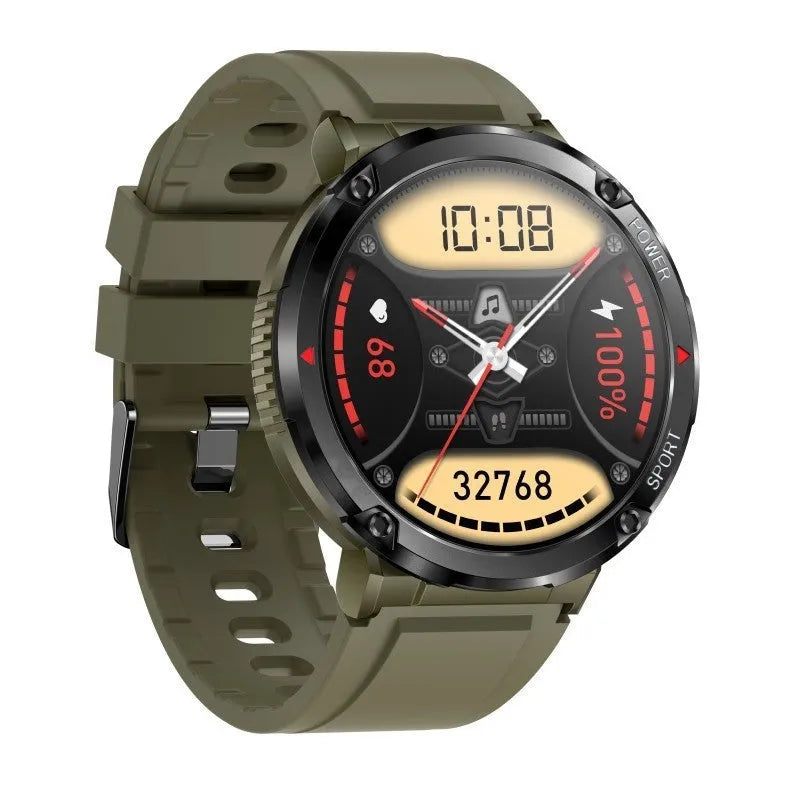 T30 Smart Watch with black silicone strap on a wrist, showing a large circular screen displaying health metrics.