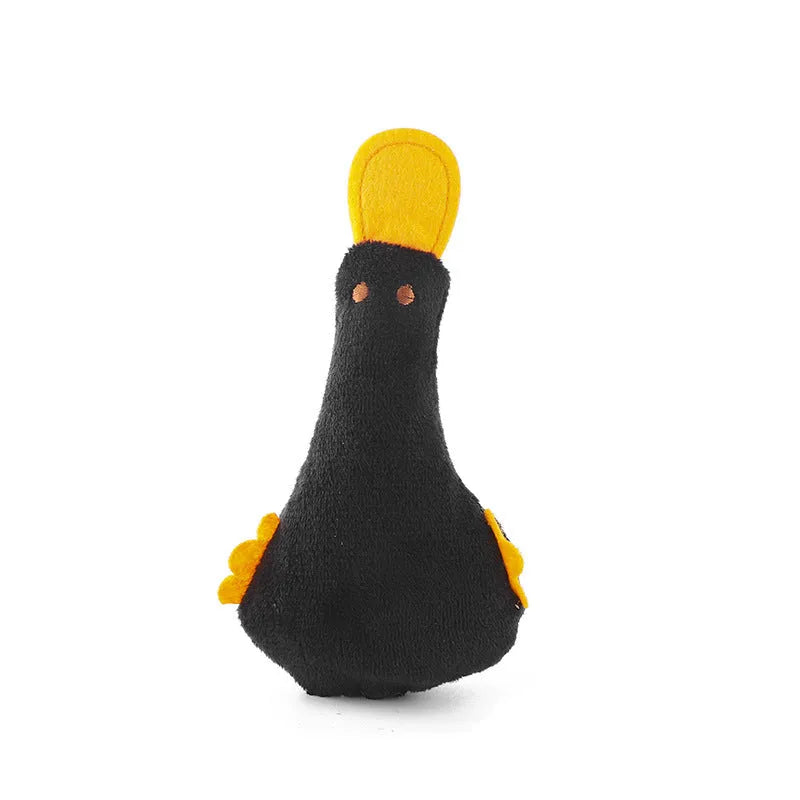 Colourful duck plush pet toy with squeaker and catnip for cats and dogs