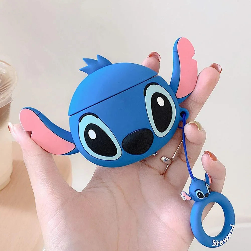 Silicone flip cover protective case for Apple AirPods 1 and 2 with cartoon animal designs
