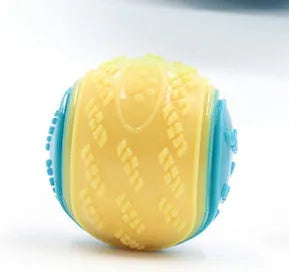 TPR rubber dog toy ball in two-tone colours with sound-making function for chewing and training