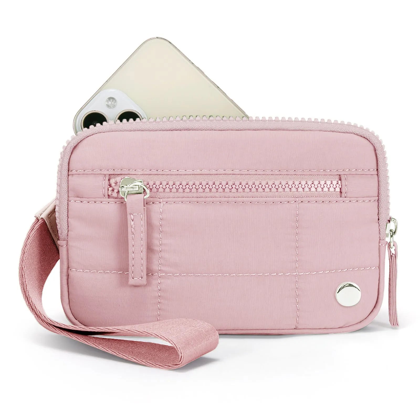 Waterproof quilted handbag with transparent front deck compartment in seven colour options