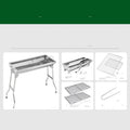 Stainless steel portable folding barbecue oven with large cooking surface