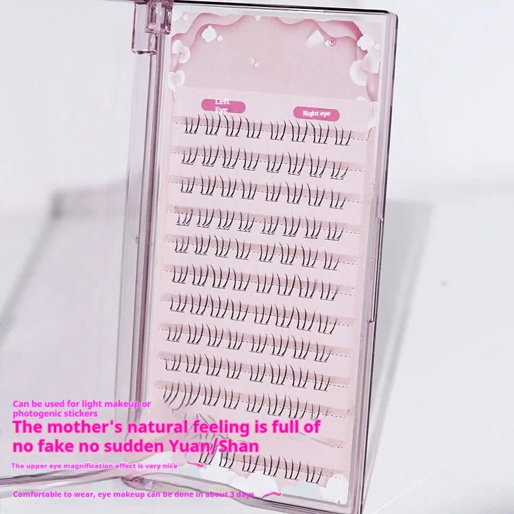 12-row false eyelashes with sheer root and graduated 4-6mm lengths in pointed tail style