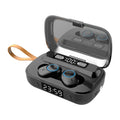 Bluetooth headset binaural earbuds with LED display and 10 metre transmission range for hands-free calls